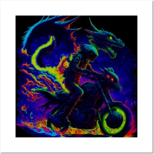 Motorcycle Dragon Racer Racing Posters and Art